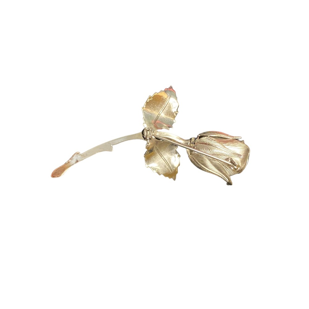 Vintage Silvertone Rosebud Brooch - Picture 6 of 8